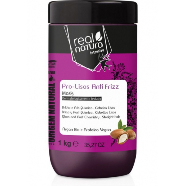 Маска для блиску та гладкості Real Natura SEM SAL PRO-LISOS ANTI FRIZZ ARGAN