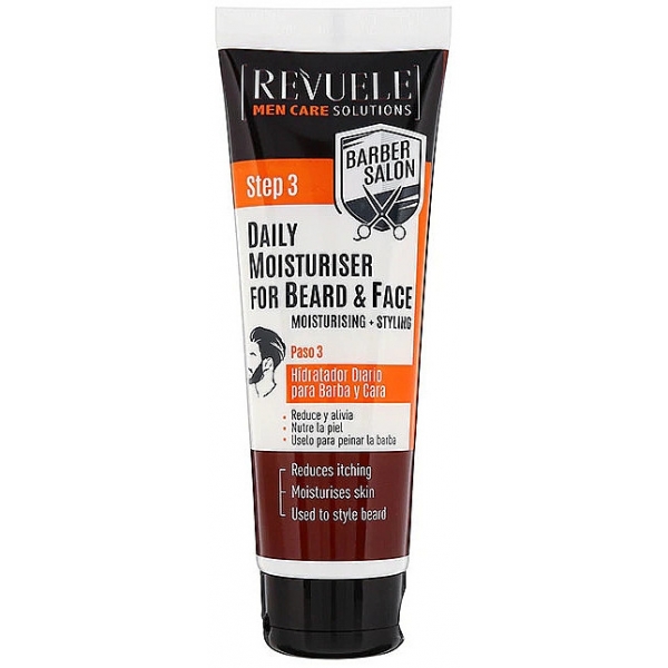 Зволожуючий крем для бороди та обличчя Revuele Men Care Barber Daily Moisturizer Beard & Face