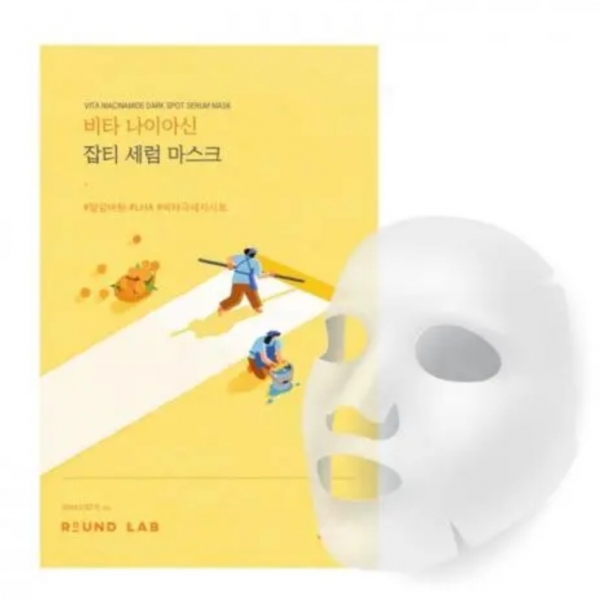 Освітлювальна тканинна маска з вітаміном C та ніацинамідом ROUND LAB Vita Niacinamide Dark Spot Serum Mask