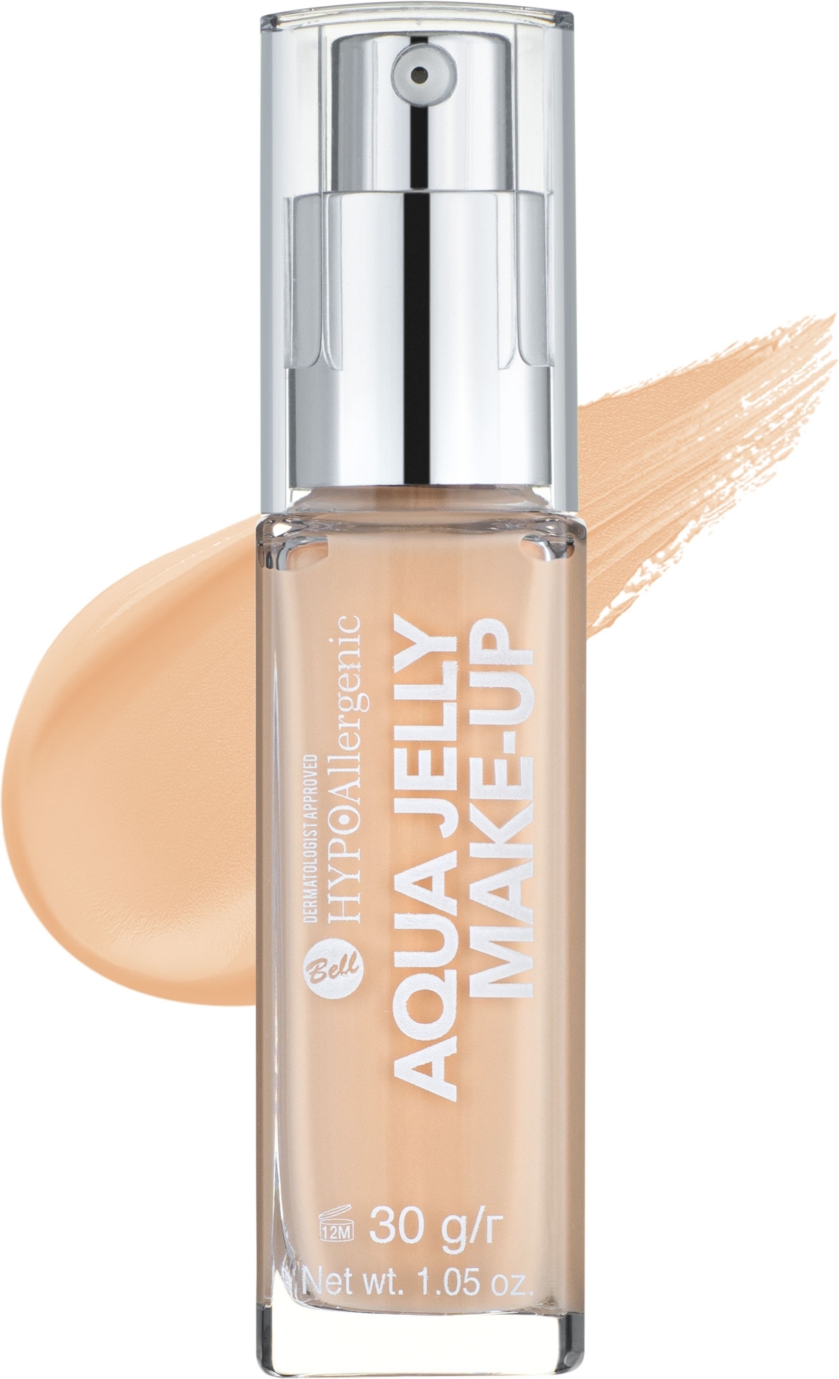 Тональний флюїд зволожувальний і матувальний Bell HypoAllergenic Aqua Jelly Make-Up, 02 Sand beige