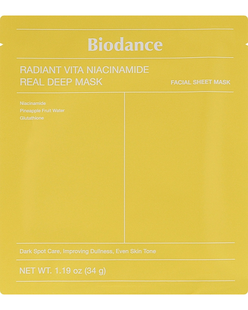 Гідрогелева маска з ніацинамідом Biodance Radiant Vita Niacinamide Real Deep Mask 34g