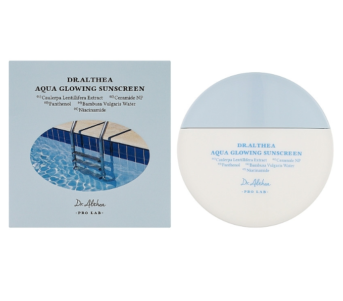 Сонцезахисний крем для сухої шкіри Dr. Althea Aqua Glowing Sunscreen SPF 50+ PA++++, 45 мл