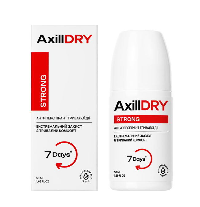 Кульковий антиперспірант тривалої дії AxillDRY Strong до 7 днів 50 мл